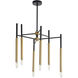 Hewitt 6 Light 21.25 inch Black / Brass / Black Chandelier Ceiling Light, Large